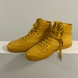 Yellow Gucci shoes